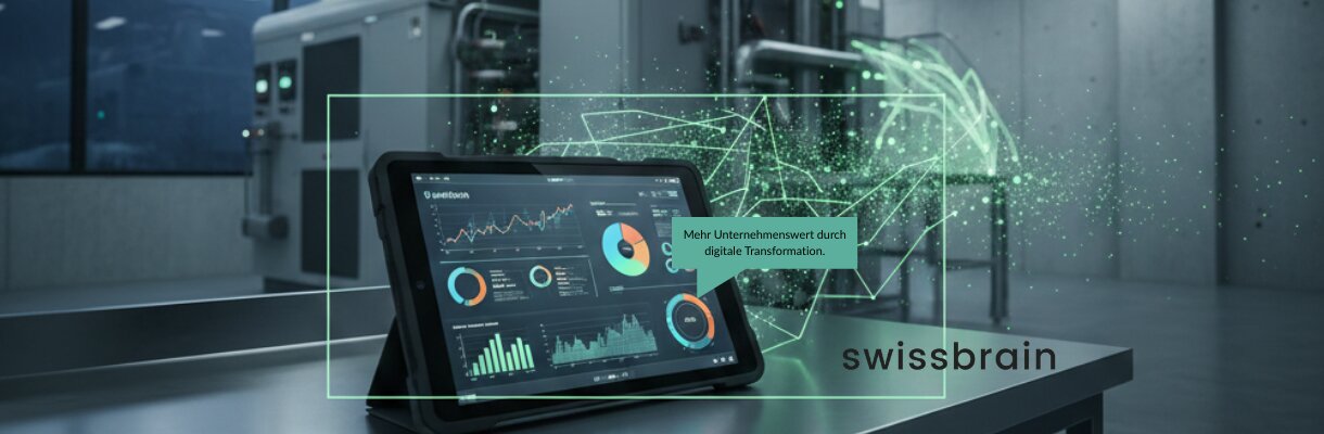 Moderne Industrieanlage im Bereich Kältetechnik mit Tablet-Steuerung zur Darstellung der digitalen Transformation in Schweizer KMU